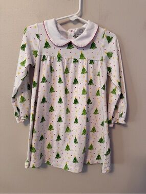 The Proper Peony White Christmas Tree-Print Dress